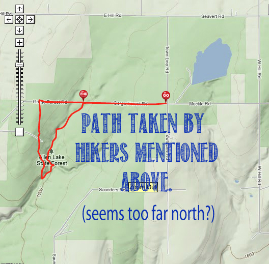 Hikers route mentioned above who did not find falls